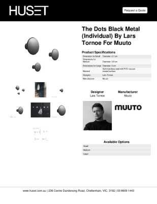Tear Sheet: The Dots Black Metal (Individual) by Lars Tornoe for Muuto