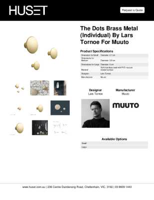 Tear Sheet: The Dots Brass Metal (Individual) by Lars Tornoe for Muuto