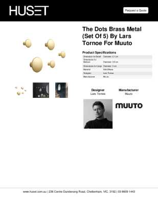 Tear Sheet: The Dots Brass Metal (Set of 5) by Lars Tornoe for Muuto