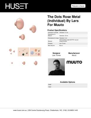 Tear Sheet: The Dots Rose Metal (Individual) by Lars for Muuto