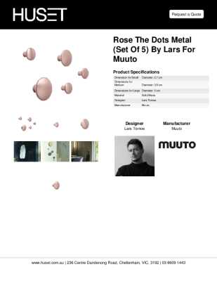 Tear Sheet: Rose The Dots Metal (Set of 5) by Lars for Muuto