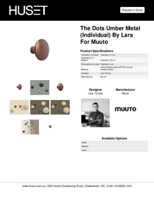 Tear Sheet: The Dots Umber Metal (Individual) by Lars for Muuto