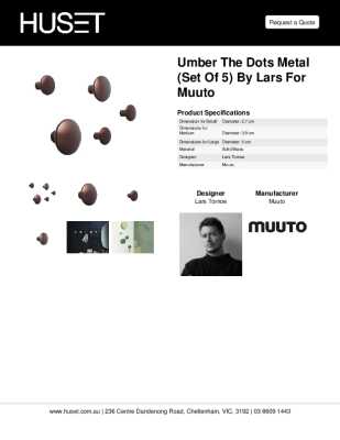 Tear Sheet: Umber The Dots Metal (Set of 5) by Lars for Muuto