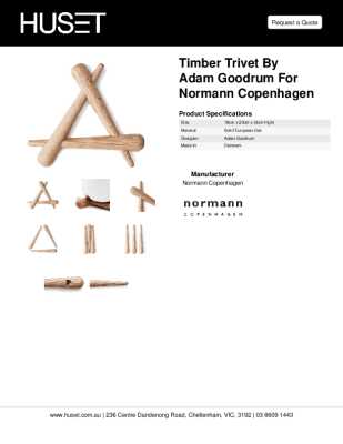 Tear Sheet:  Timber Trivet by Adam Goodrum for Normann Copenhagen