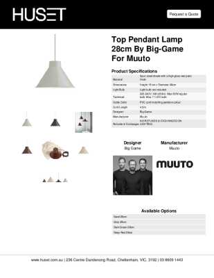 Tear Sheet: Top Pendant Lamp 28cm by Big-Game for Muuto