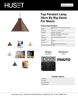 Tear Sheet: Top Pendant Lamp 38cm by Big-Game for Muuto