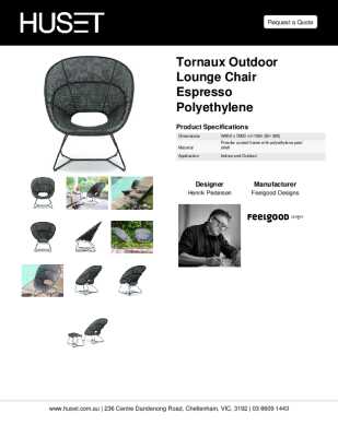 Tear Sheet: Tornaux Outdoor Lounge Chair Espresso Polyethylene