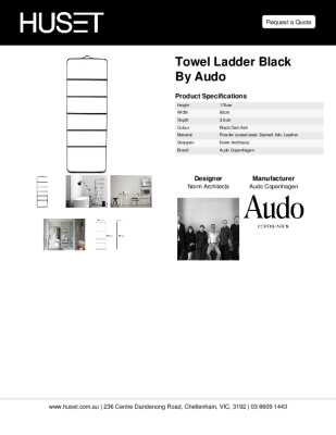 Tear Sheet: Towel Ladder Black by Audo