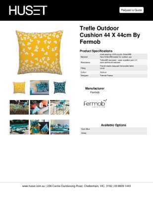 Tear Sheet: Trefle Outdoor Cushion 44 x 44cm by Fermob