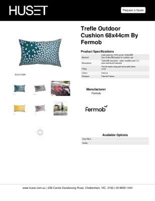 Tear Sheet: Trefle Outdoor Cushion 68x44cm by Fermob