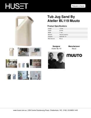 Tear Sheet: Tub Jug Sand by Atelier BL119 Muuto