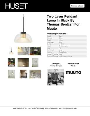 Tear Sheet: Two Layer Pendant Lamp in Black by Thomas Bentzen for Muuto