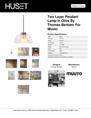Tear Sheet: Two Layer Pendant Lamp in Olive by Thomas Bentzen for Muuto