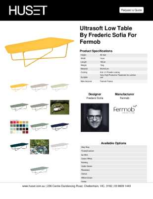 Tear Sheet: Ultrasoft Low Table by Frederic Sofia for Fermob