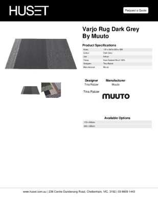 Tear Sheet: Varjo Rug Dark Grey by Muuto