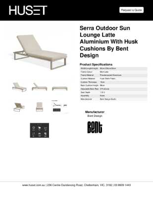 Tear Sheet: Serra Outdoor Sun Lounge Latte with Husk Cushions by Bent Design