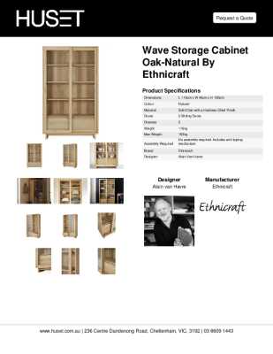 Tear Sheet: Wave Storage Cabinet Oak-Natural by Ethnicraft