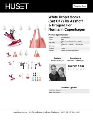 Tear Sheet: White Dropit Hooks (Set of 2) by Asshoff & Brogard for Normann Copenhagen