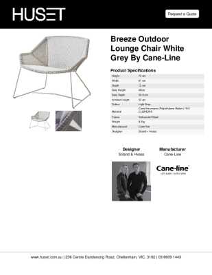 Tear Sheet: Breeze Outdoor Lounge Chair White Grey by Cane-line