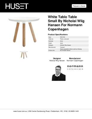 Tear Sheet: White Tablo Table Small by Nicholai Wiig Hansen for Normann Copenhagen