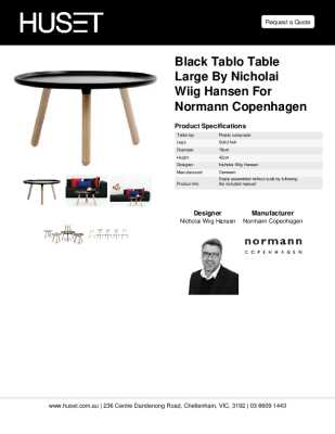 Tear Sheet: Black Tablo Table Large by Nicholai Wiig Hansen for Normann Copenhagen