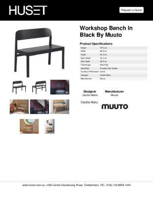 Tear Sheet: Workshop Bench in Black by Muuto 