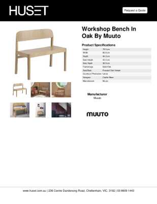 Tear Sheet: Workshop Bench in Oak by Muuto