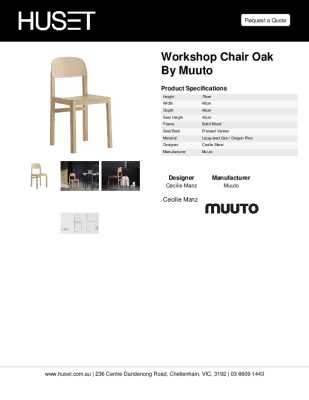 Tear Sheet: Workshop Chair Oak by Muuto