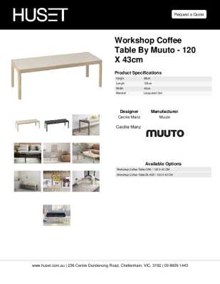 Tear Sheet: Workshop Coffee Table by Muuto - 120 X 43cm