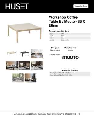 Tear Sheet: Workshop Coffee Table by Muuto - 86 X 86cm