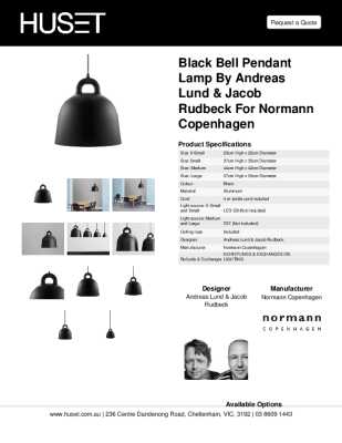 Tear Sheet: Black Bell Pendant Lamp by Andreas Lund & Jacob Rudbeck for Normann Copenhagen