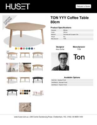 Tear Sheet: TON YYY Coffee Table 80cm